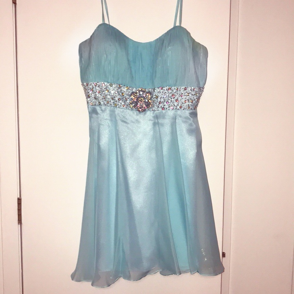 Baby blue special occasion dress